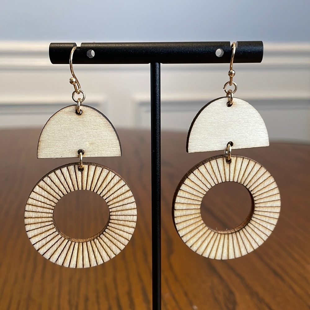 Geometric Wood Earrings